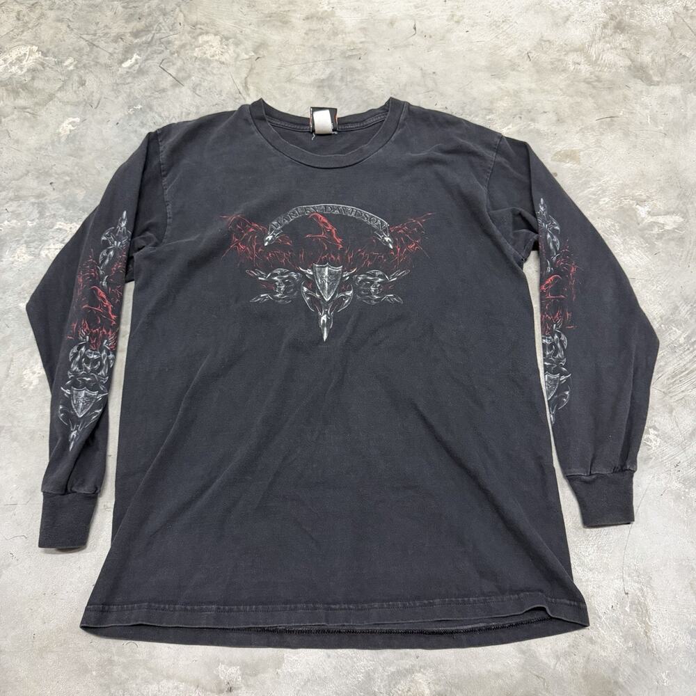 Vintage Harley Davidson 2002 Flames Tallahassee Florida Size Large READ DESCRIPT